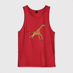 Майка мужская хлопок Жираф бегущий, цвет: красный