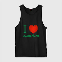 Майка мужская хлопок Love Azerbaijan, цвет: черный