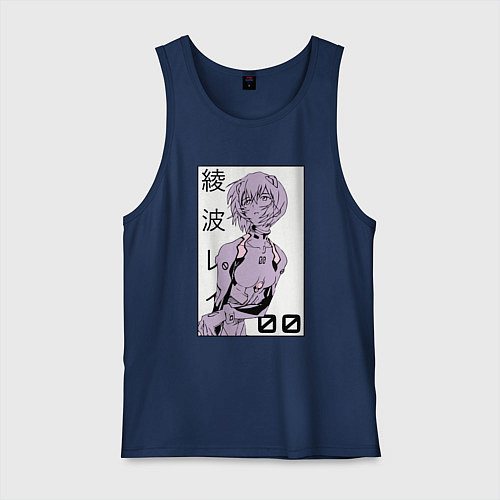 Мужская майка Neon Genesis Evangelion Рей 09 / Тёмно-синий – фото 1