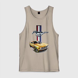 Майка мужская хлопок Mustang motorsport, цвет: миндальный