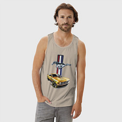 Майка мужская хлопок Mustang motorsport, цвет: миндальный — фото 2