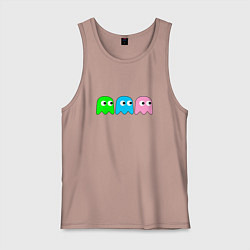 Майка мужская хлопок Pac man - play Для двоих, цвет: пыльно-розовый