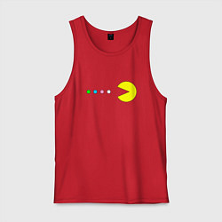 Майка мужская хлопок Pac - man Для пары, цвет: красный