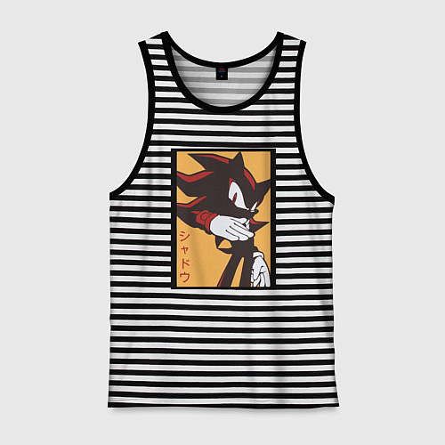 Мужская майка Ёж Шэдоу 006 / Черная тельняшка – фото 1