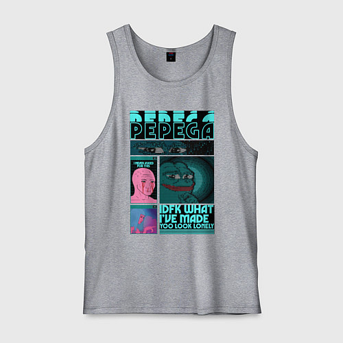 Мужская майка Pepega и мемы Пиксель арт / Меланж – фото 1
