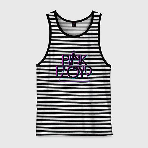 Мужская майка PINK FLOYD ПИНК ФЛОЙД ГЛИТЧ / Черная тельняшка – фото 1