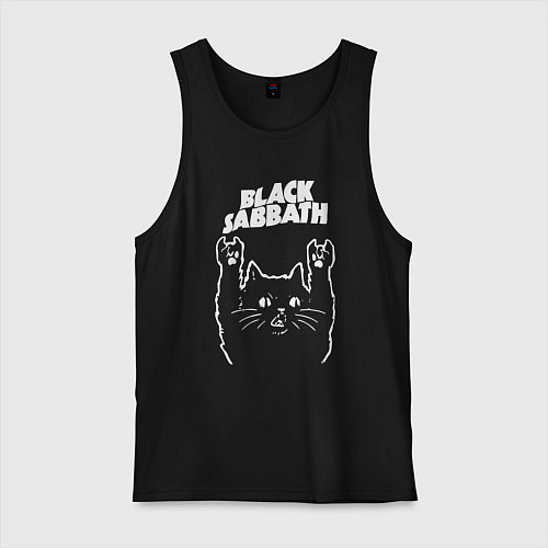 Мужская майка Black Sabbath Рок кот / Черный – фото 1