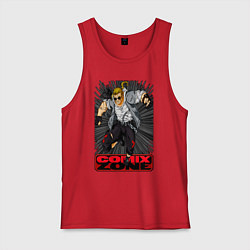 Майка мужская хлопок Sketch jump, цвет: красный