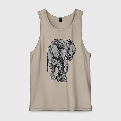 Мужская майка Огромный могучий слон / Миндальный – фото 1