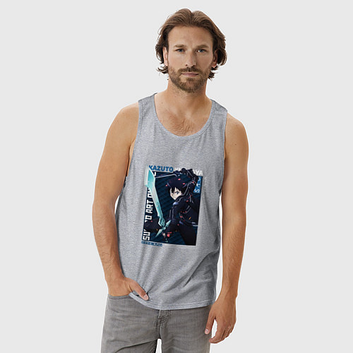 Мужская майка Мастера меча онлайн Sword art online,Кирито  / Меланж – фото 3