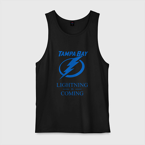 Мужская майка Tampa Bay Lightning is coming, Тампа Бэй Лайтнинг / Черный – фото 1