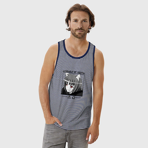 Мужская майка Волчица и пряности Spice and Wolf, Холо / Синяя тельняшка – фото 3