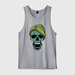 Майка мужская хлопок New York Yankees Cool skull, цвет: меланж