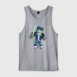 Майка мужская хлопок Minecraft Warrior!, цвет: меланж