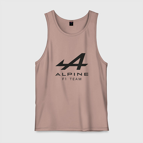Мужская майка Alpine F1 team Black Logo / Пыльно-розовый – фото 1