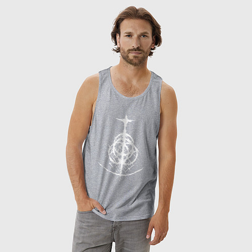 Мужская майка ELDEN RING LOGO ЭЛДЕН РИНГ / Меланж – фото 3