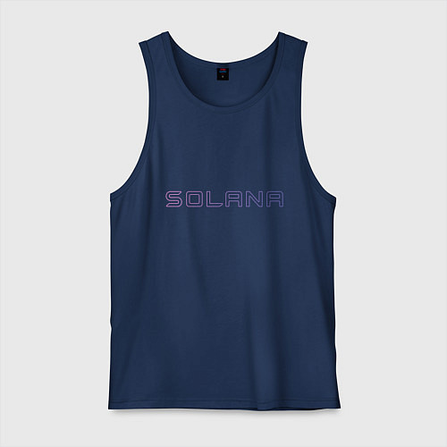 Мужская майка Криптовалюта Солана и тигр / Тёмно-синий – фото 1