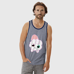 Майка мужская хлопок Toca Kitchen котик, цвет: синяя тельняшка — фото 2