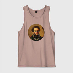 Майка мужская хлопок Пушка!, цвет: пыльно-розовый