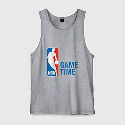 Майка мужская хлопок NBA Game Time, цвет: меланж