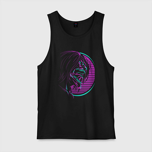 Мужская майка Кричащий Эрен атака титанов / Черный – фото 1