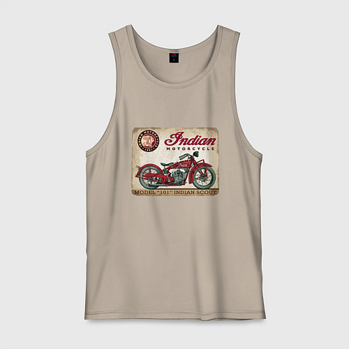 Мужская майка Indian motorcycle 1901 / Миндальный – фото 1