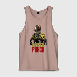 Майка мужская хлопок 5 Finger Death Punch Groove Metal, цвет: пыльно-розовый