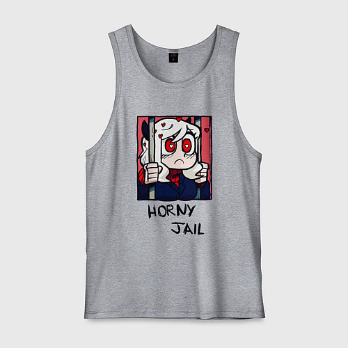 Мужская майка HELLTAKER HORNY JAIL / Меланж – фото 1