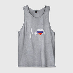 Майка мужская хлопок Пульс России, цвет: меланж