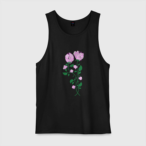 Мужская майка Влюблённые розы / Черный – фото 1