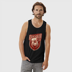 Майка мужская хлопок Russia - Медведь, цвет: черный — фото 2