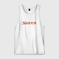 Майка мужская хлопок Queen Серп и Молот Надпись, цвет: белый