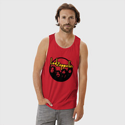 Майка мужская хлопок Led Zeppelin Лед Зеппелин, цвет: красный — фото 2