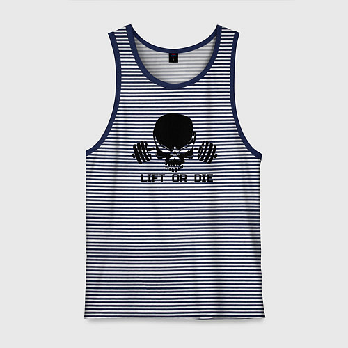 Мужская майка Lift or die / Синяя тельняшка – фото 1