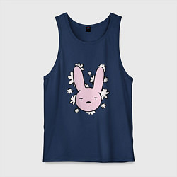 Майка мужская хлопок Bad Bunny Floral Bunny, цвет: тёмно-синий