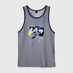 Майка мужская хлопок Soda Stereo, цвет: синяя тельняшка