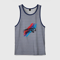 Майка мужская хлопок BMW - Style, цвет: синяя тельняшка