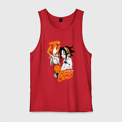 Майка мужская хлопок ШАМАН КИНГ SHAMAN KING ЙО, цвет: красный