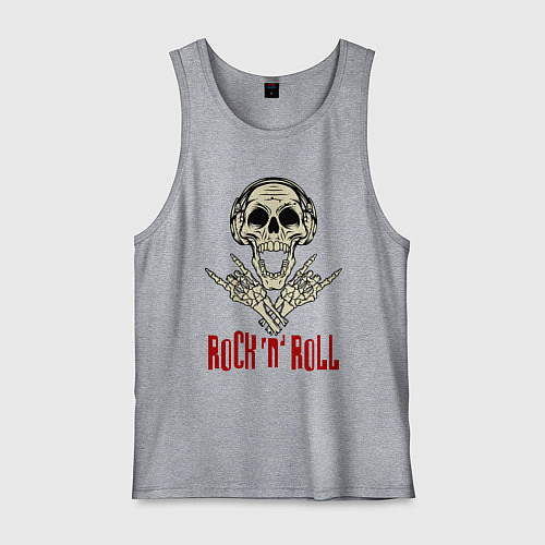 Мужская майка Rock n Roll Skull / Меланж – фото 1