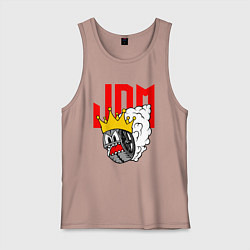 Майка мужская хлопок JDM Wheel King, цвет: пыльно-розовый