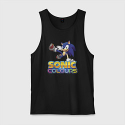 Майка мужская хлопок Sonic Colours Hedgehog Video game, цвет: черный