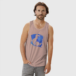 Майка мужская хлопок Знак Тзинча пятно, цвет: пыльно-розовый — фото 2