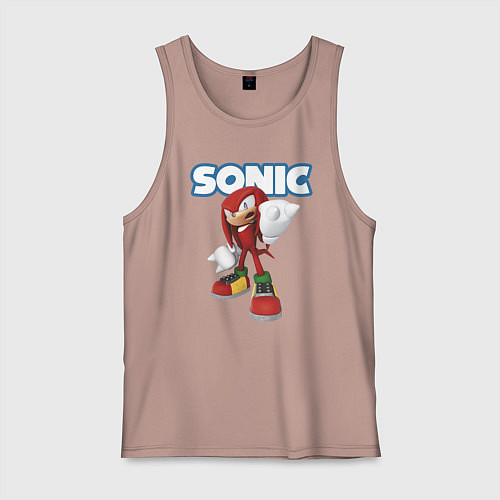 Мужская майка Knuckles Echidna Sonic Video game Ехидна Наклз Вид / Пыльно-розовый – фото 1