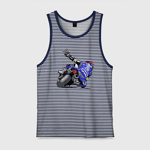 Мужская майка Yamaha racing team Racer / Синяя тельняшка – фото 1