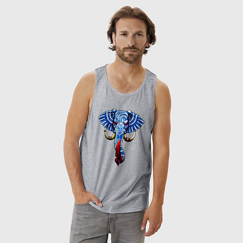 Мужская майка Слон с тесаком / Меланж – фото 3