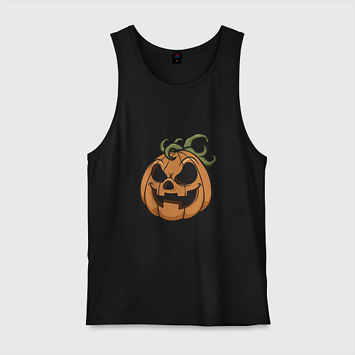 Мужская майка Улыбка Хэллоуина / Черный – фото 1