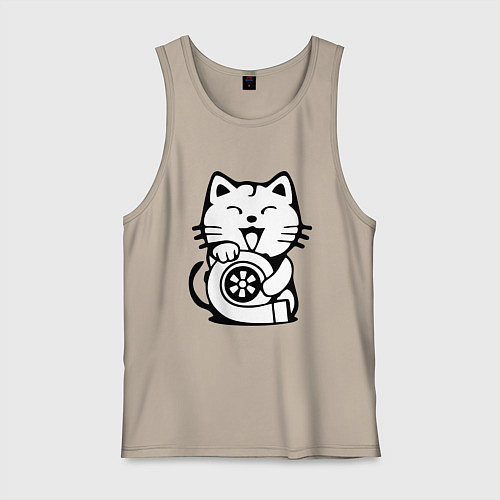 Мужская майка JDM Cat & Engine Japan / Миндальный – фото 1