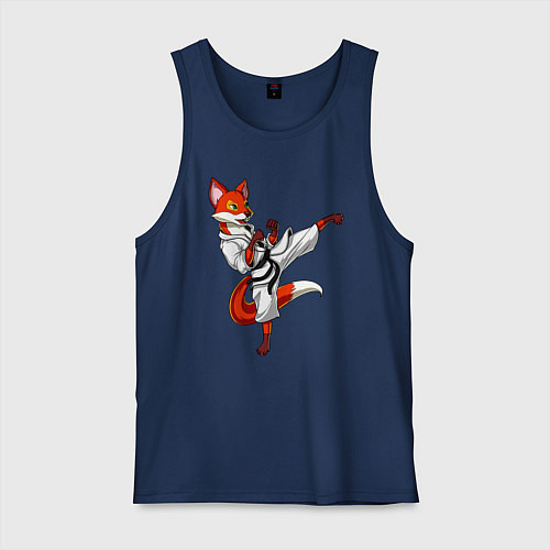 Мужская майка Лис боец / Тёмно-синий – фото 1