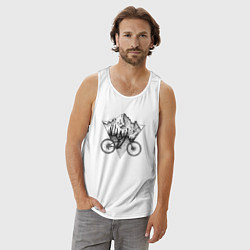 Майка мужская хлопок Downhill ride bike, цвет: белый — фото 2