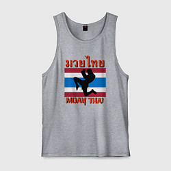 Майка мужская хлопок THAI FIGHTER Боец Муай Тай, цвет: меланж